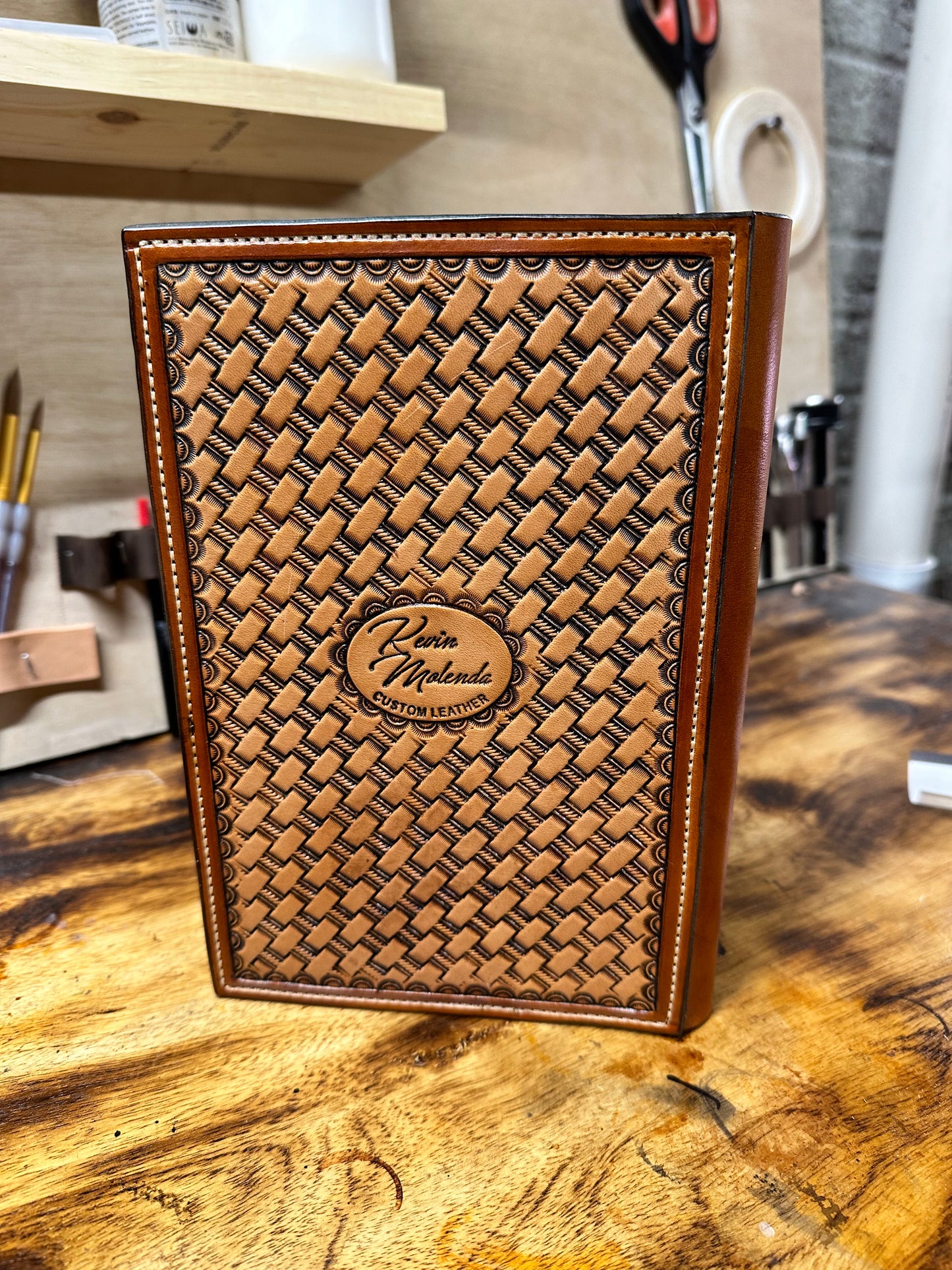 Western Tooled Leather Bible Cover
