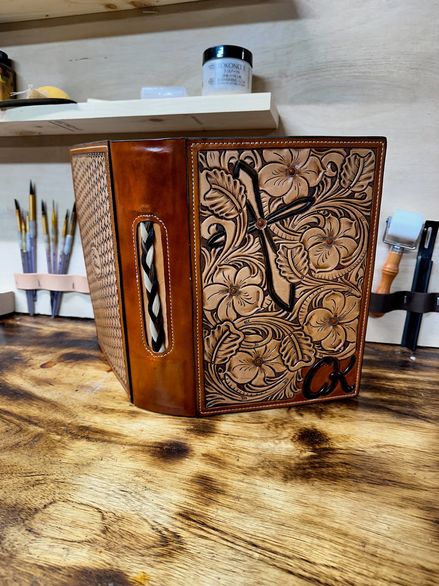Western Tooled Leather Bible Cover