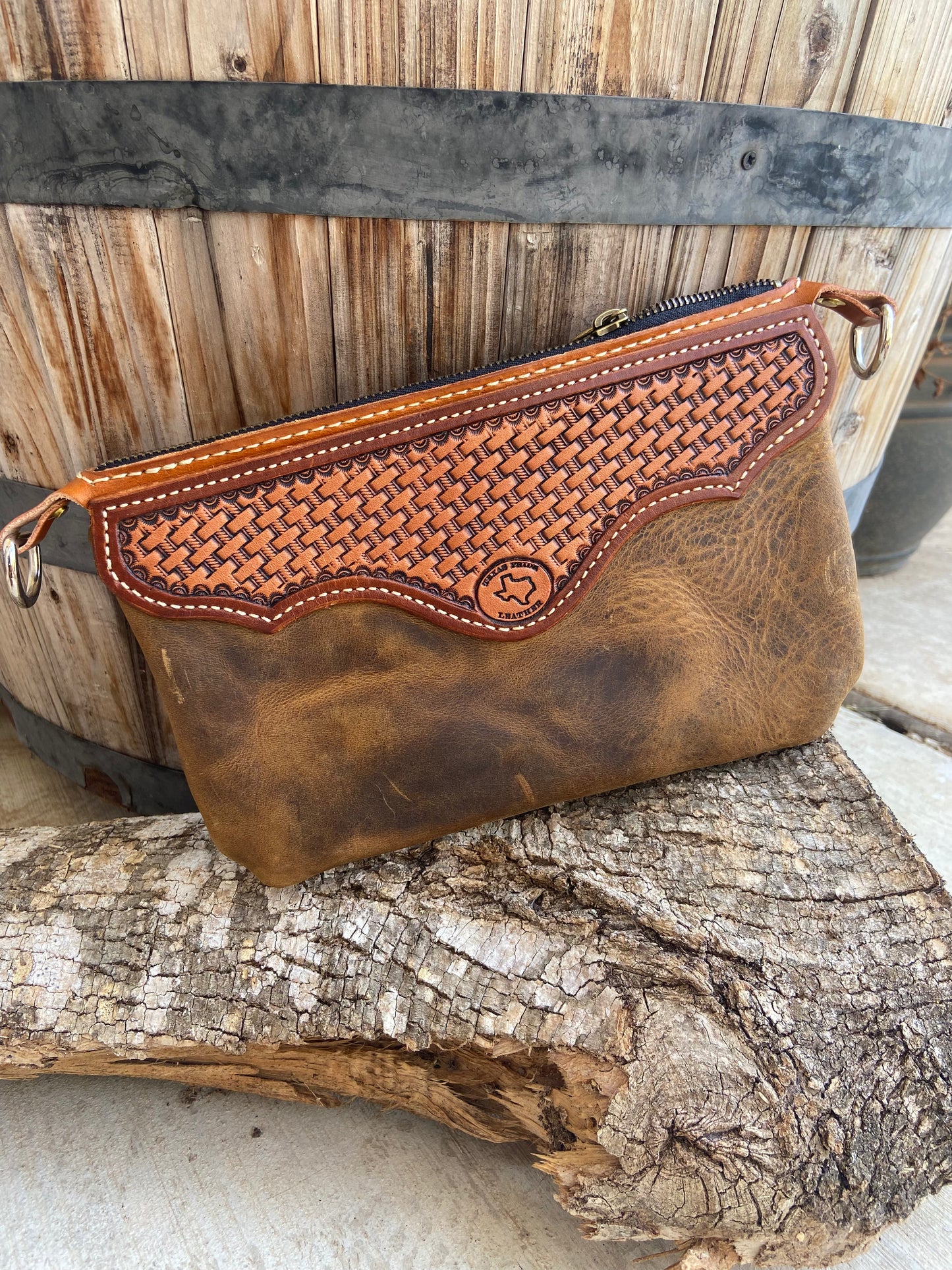 Custom Tooled Wristlet Purse
