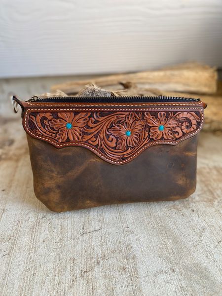 Custom Tooled Wristlet Purse