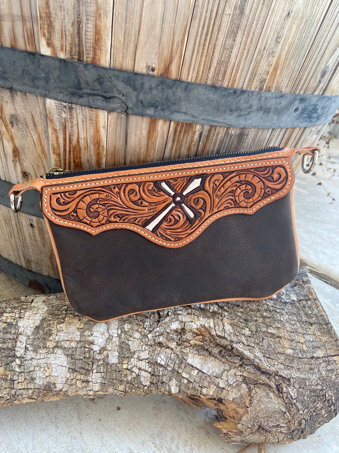Custom Tooled Wristlet Purse