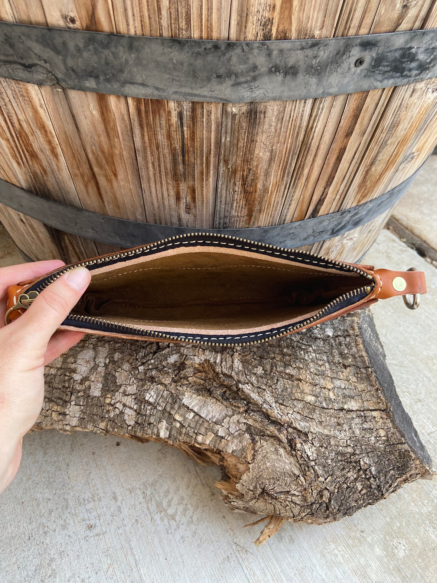 Custom Tooled Wristlet Purse