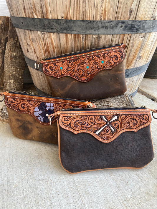 Custom Tooled Wristlet Purse