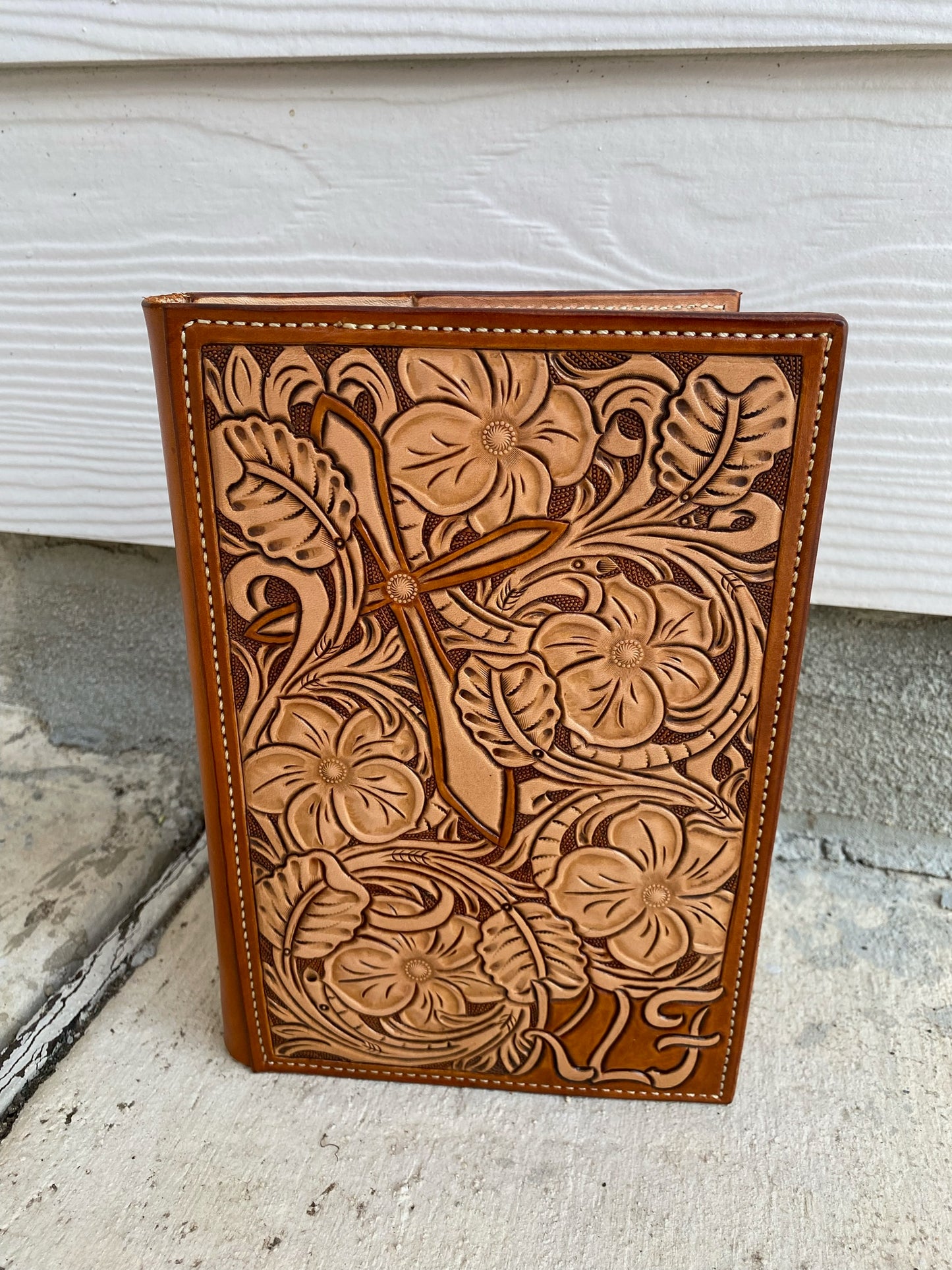 Western Tooled Leather Bible Cover