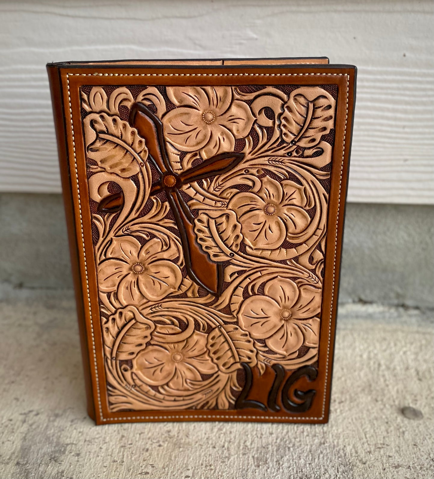 Western Tooled Leather Bible Cover