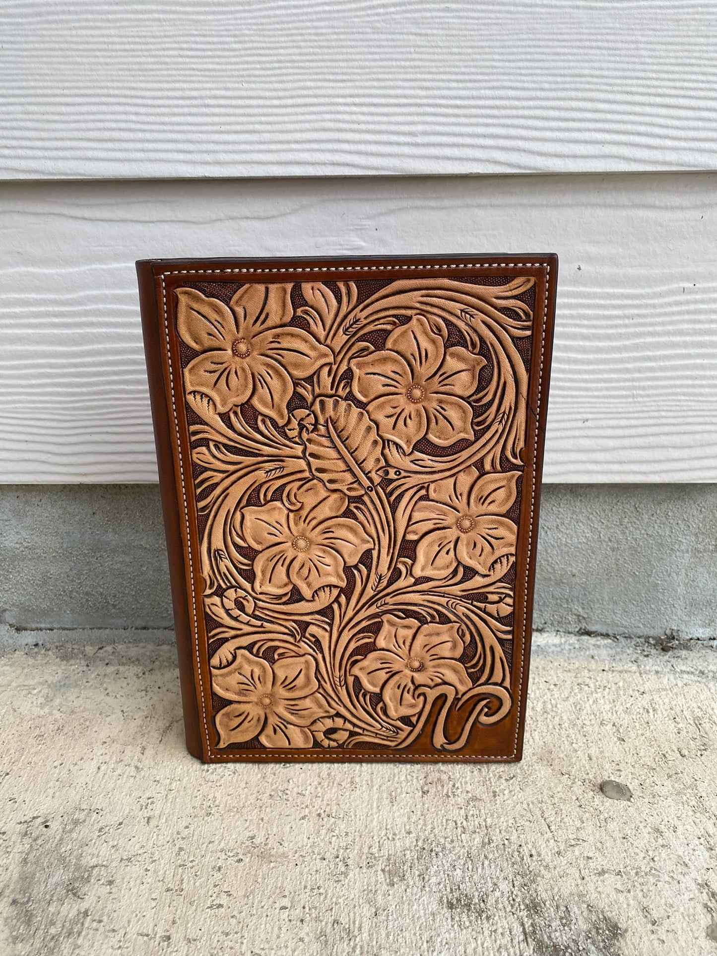 Western Tooled Leather Bible Cover
