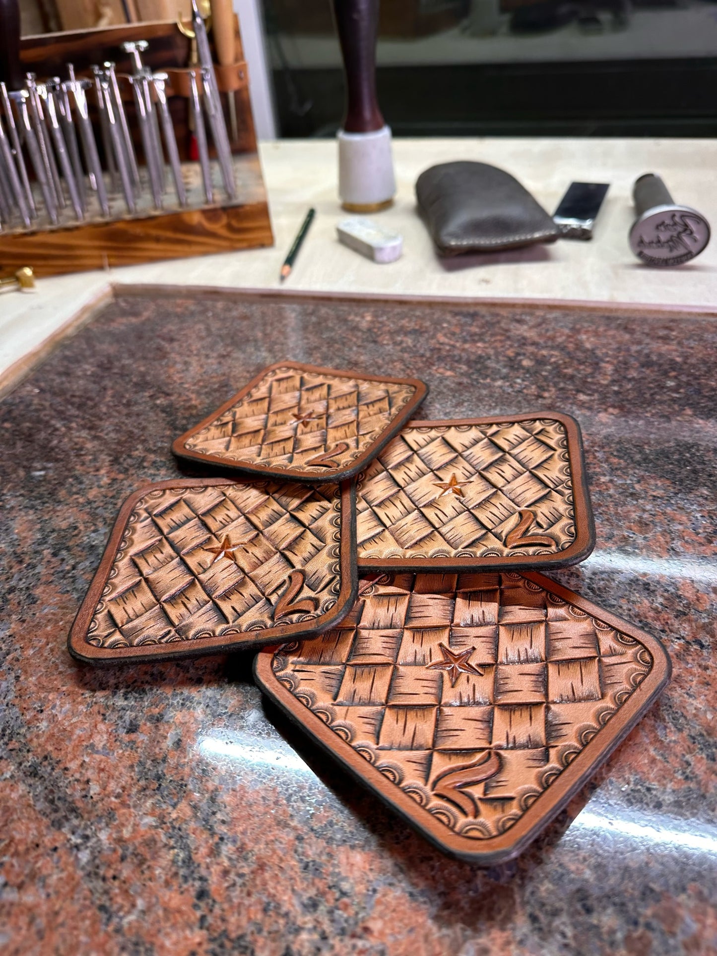 Custom Basketweave Coaster (4 pack)