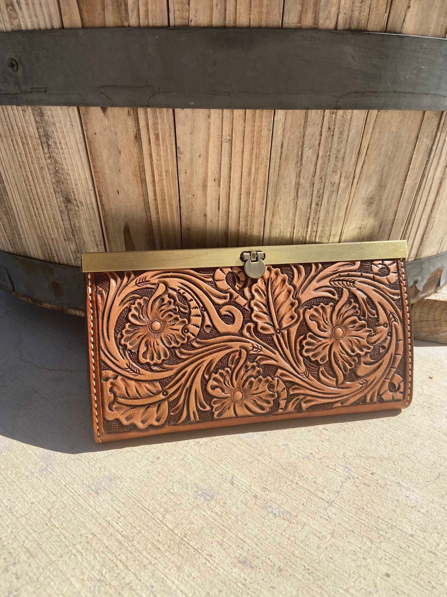 Custom Bar Frame Clutch Wallet