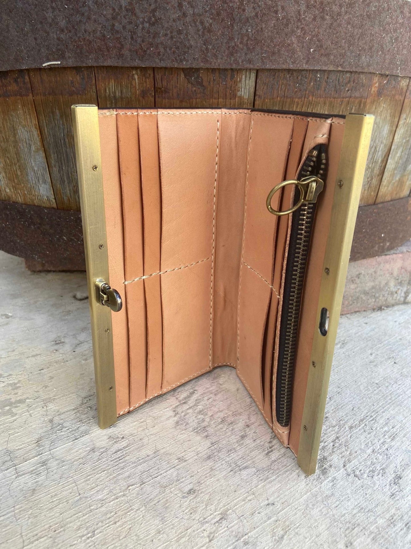 Custom Bar Frame Clutch Wallet