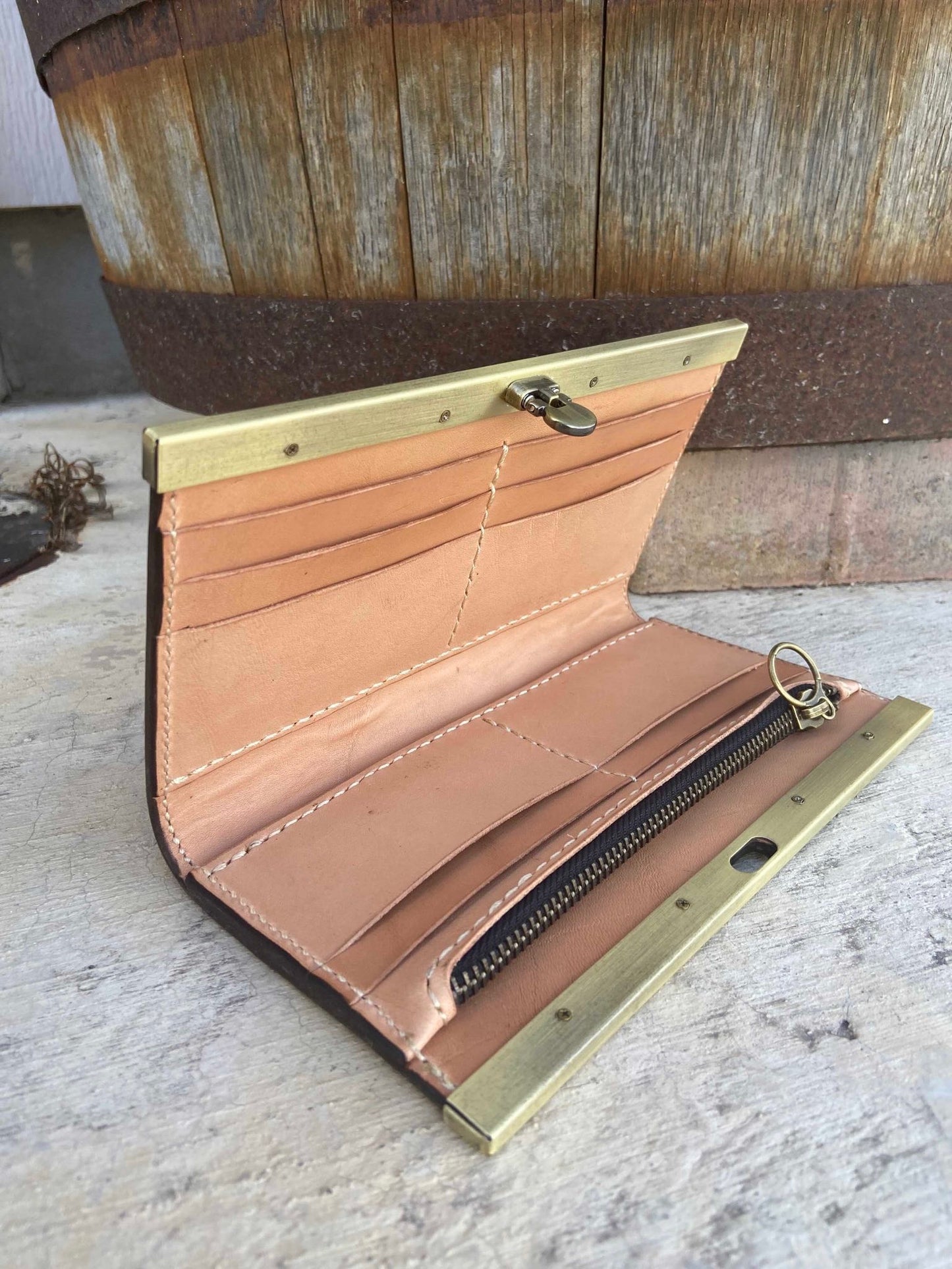 Custom Bar Frame Clutch Wallet