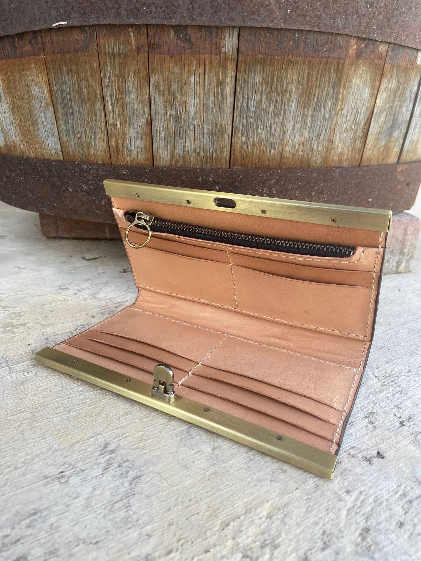 Custom Bar Frame Clutch Wallet